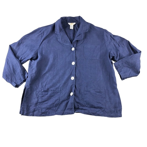 VTG Urban Works Womens Large 100% Linen Button Up Jacket w/ Pockets, Langelook - Picture 1 of 8